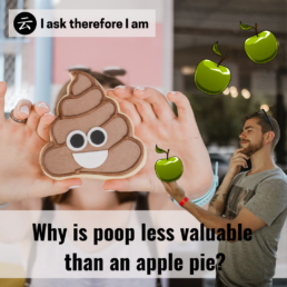 Why is poop less valuable than an apple pie. I ask therefore I am. Zjef Van Acker